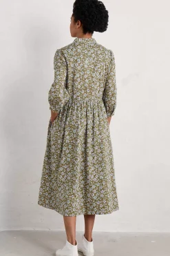 Dresses<Seasalt Cornwall 3/4 True Letter Dress Naive Carving Fern Moss