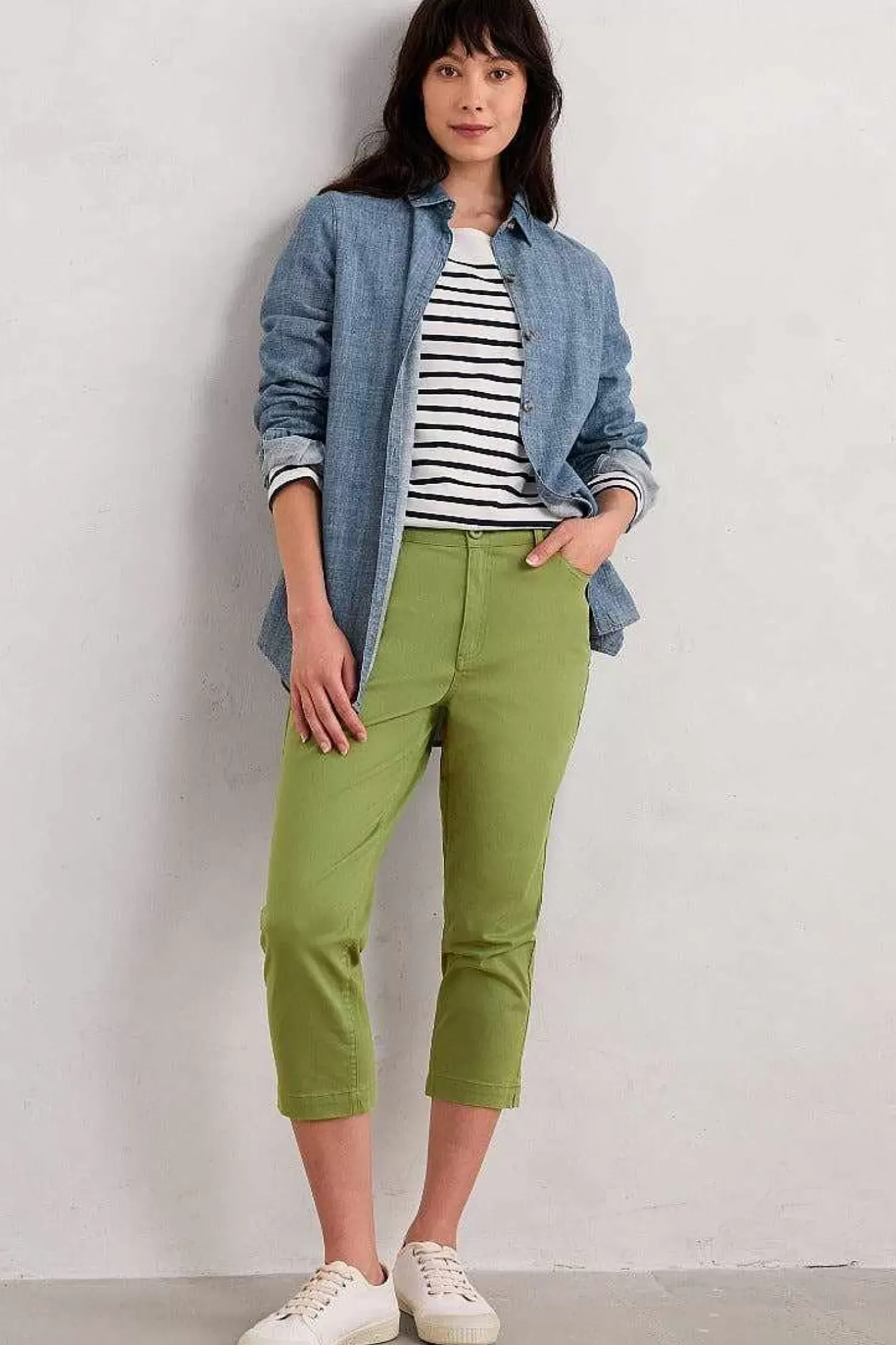 Trousers & Shorts<Seasalt Cornwall Albert Quay Crops Dill