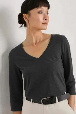 Tops<Seasalt Cornwall Alighting 3/4 Sleeve V-Neck Jersey Top