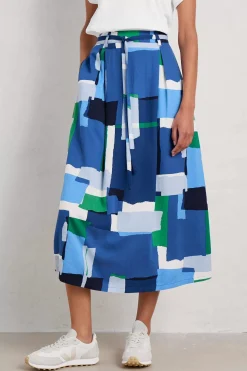 Skirts<Seasalt Cornwall Allantide Midi Skirt Francis Collage Blue Jay