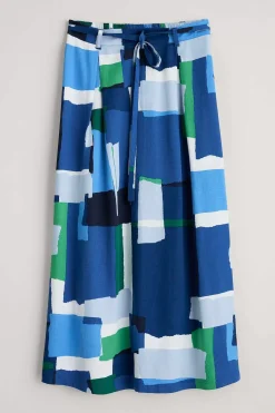 Skirts<Seasalt Cornwall Allantide Midi Skirt Francis Collage Blue Jay