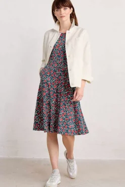 Dresses<Seasalt Cornwall April Short Sleeve Dress Reed Flower Raincloud