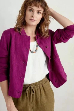Coats & Jackets<Seasalt Cornwall Arame Linen Jacket Cassis