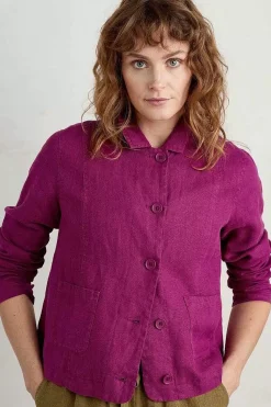 Coats & Jackets<Seasalt Cornwall Arame Linen Jacket Cassis