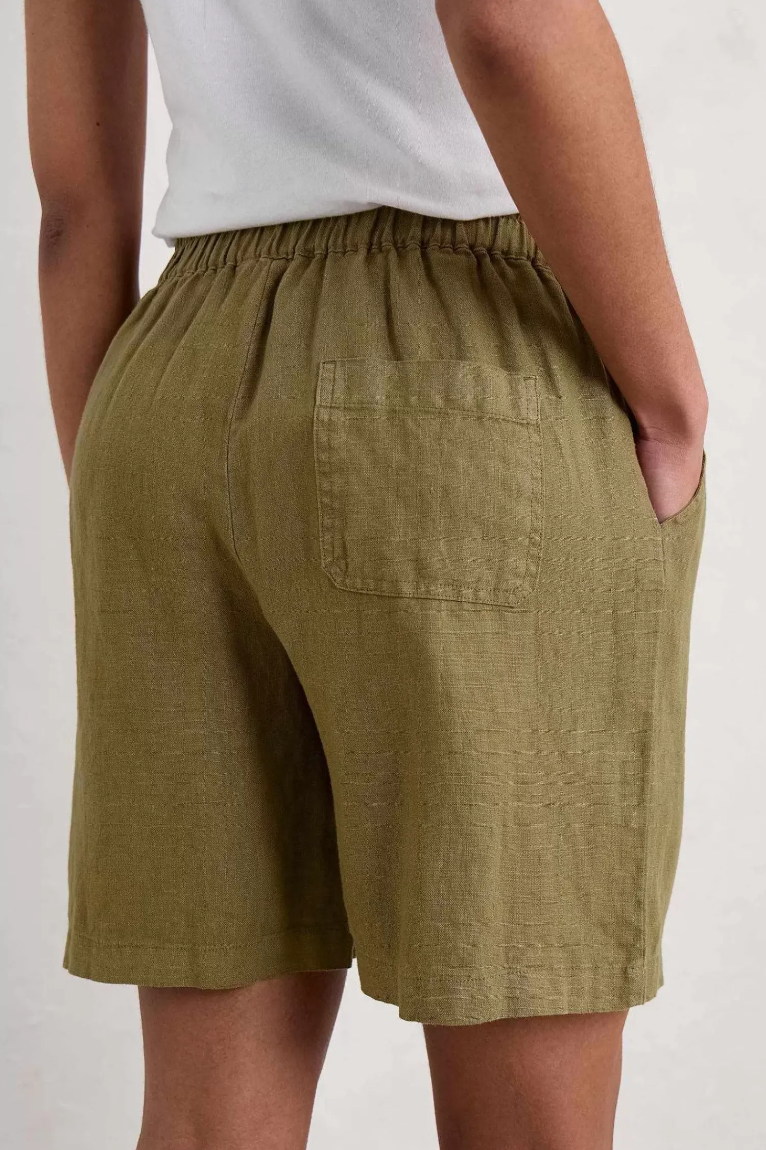 Trousers & Shorts<Seasalt Cornwall Aviso Wide Leg Linen Shorts Fern Moss