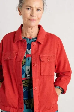 Coats & Jackets<Seasalt Cornwall Ballad Denim Jacket Tomato