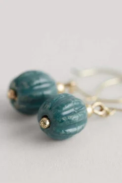 Jewellery<Seasalt Cornwall Barley Ceramic Bead Earrings Watercress