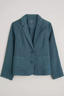 Coats & Jackets<Seasalt Cornwall Blinker Linen Blazer Pool
