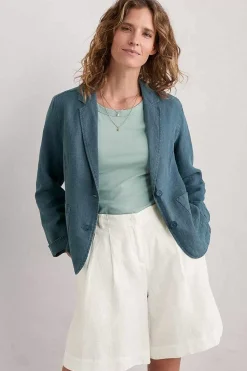 Coats & Jackets<Seasalt Cornwall Blinker Linen Blazer Pool
