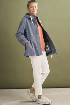Coats & Jackets<Seasalt Cornwall Blue Depth Waterproof Jacket Skipper Chambray Check
