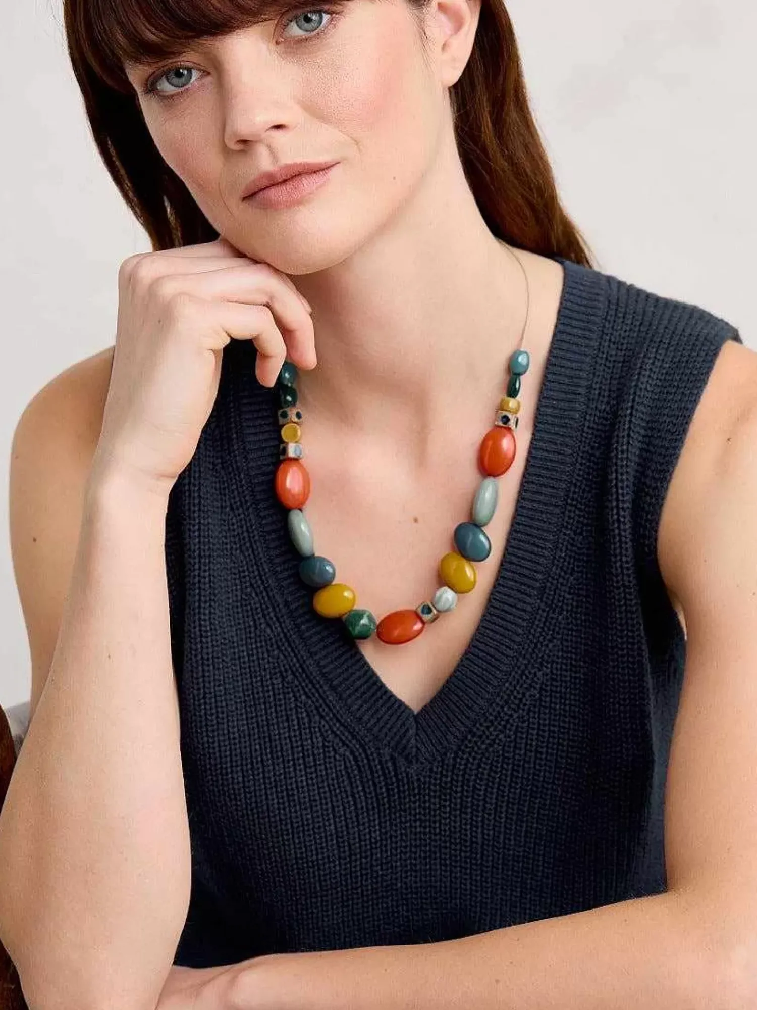 Jewellery<Seasalt Cornwall Bodinnar Beaded Necklace Wall Rue Mix