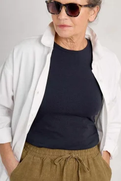 Tops<Seasalt Cornwall Bounder Crew Neck T-Shirt (Gots) Maritime