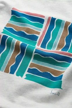 Tops<Seasalt Cornwall Bright Wave Printed Organic Cotton Sweatshirt Brushstroke Stamp Chalk