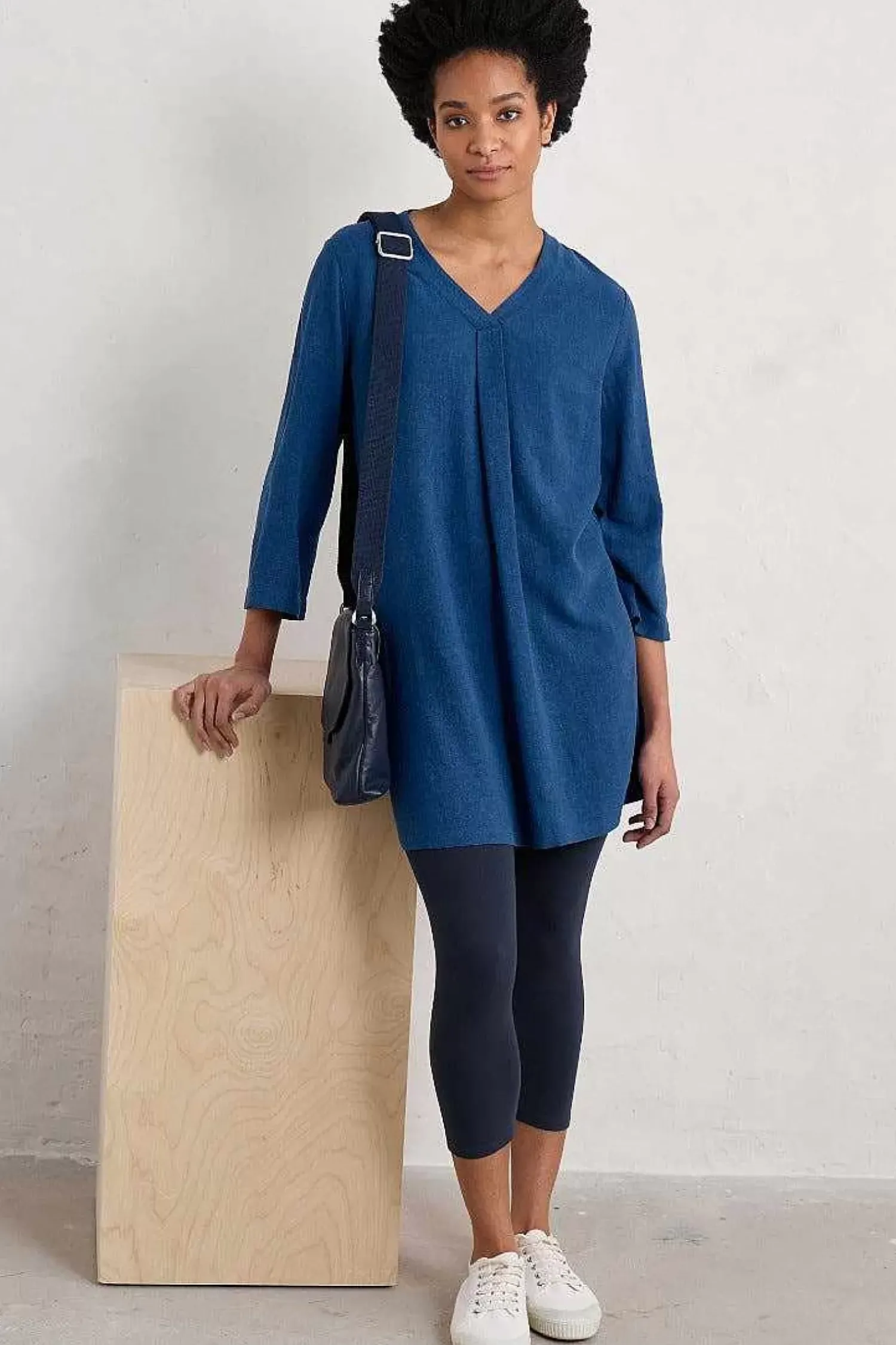 Tunics<Seasalt Cornwall Brittlestar V-Neck Linen Blend Tunic Marine