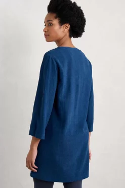 Tunics<Seasalt Cornwall Brittlestar V-Neck Linen Blend Tunic Marine