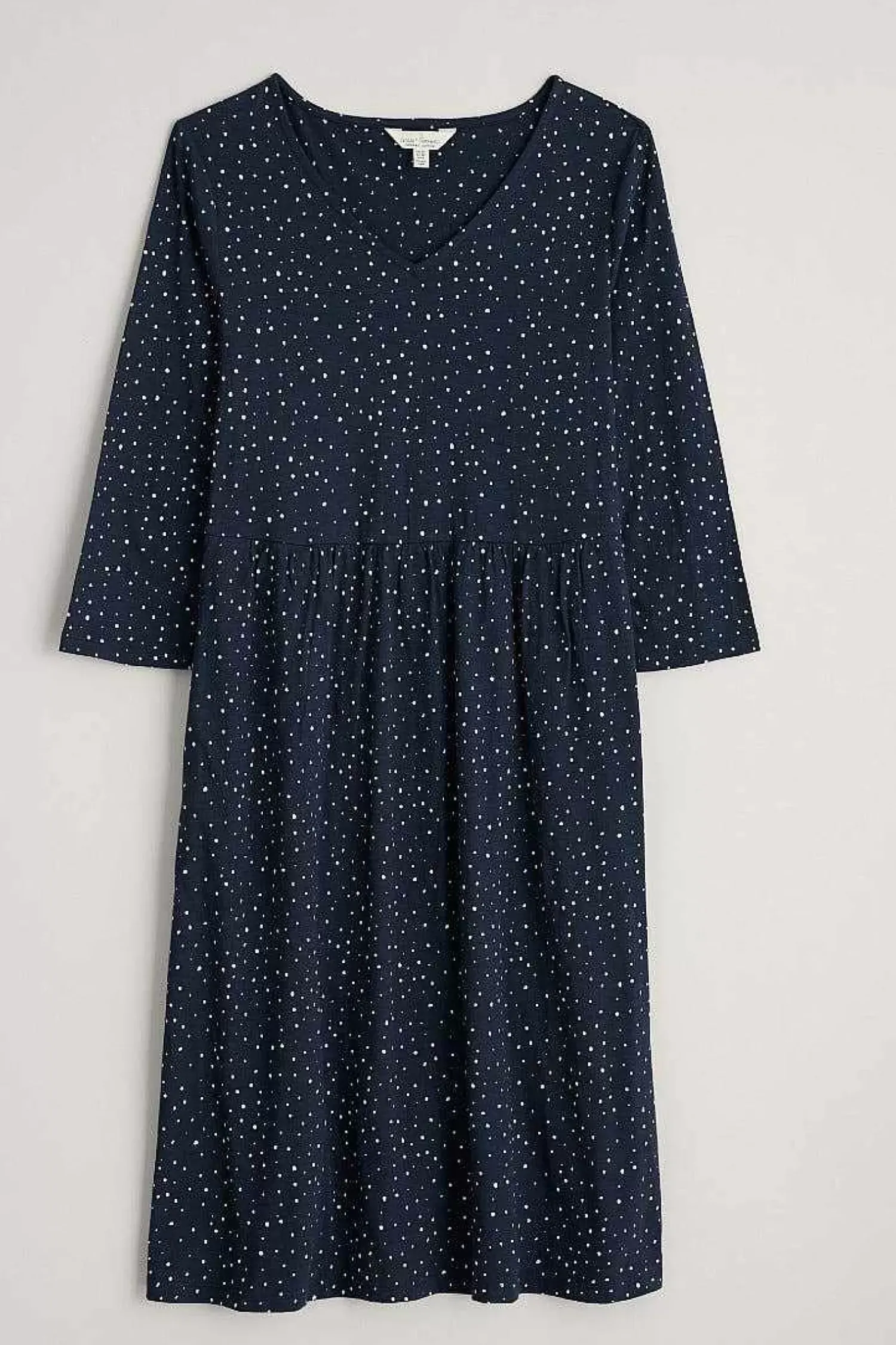 Dresses<Seasalt Cornwall Brush Drawing 3/4 Sleeve Dress Paint Speckles Maritime