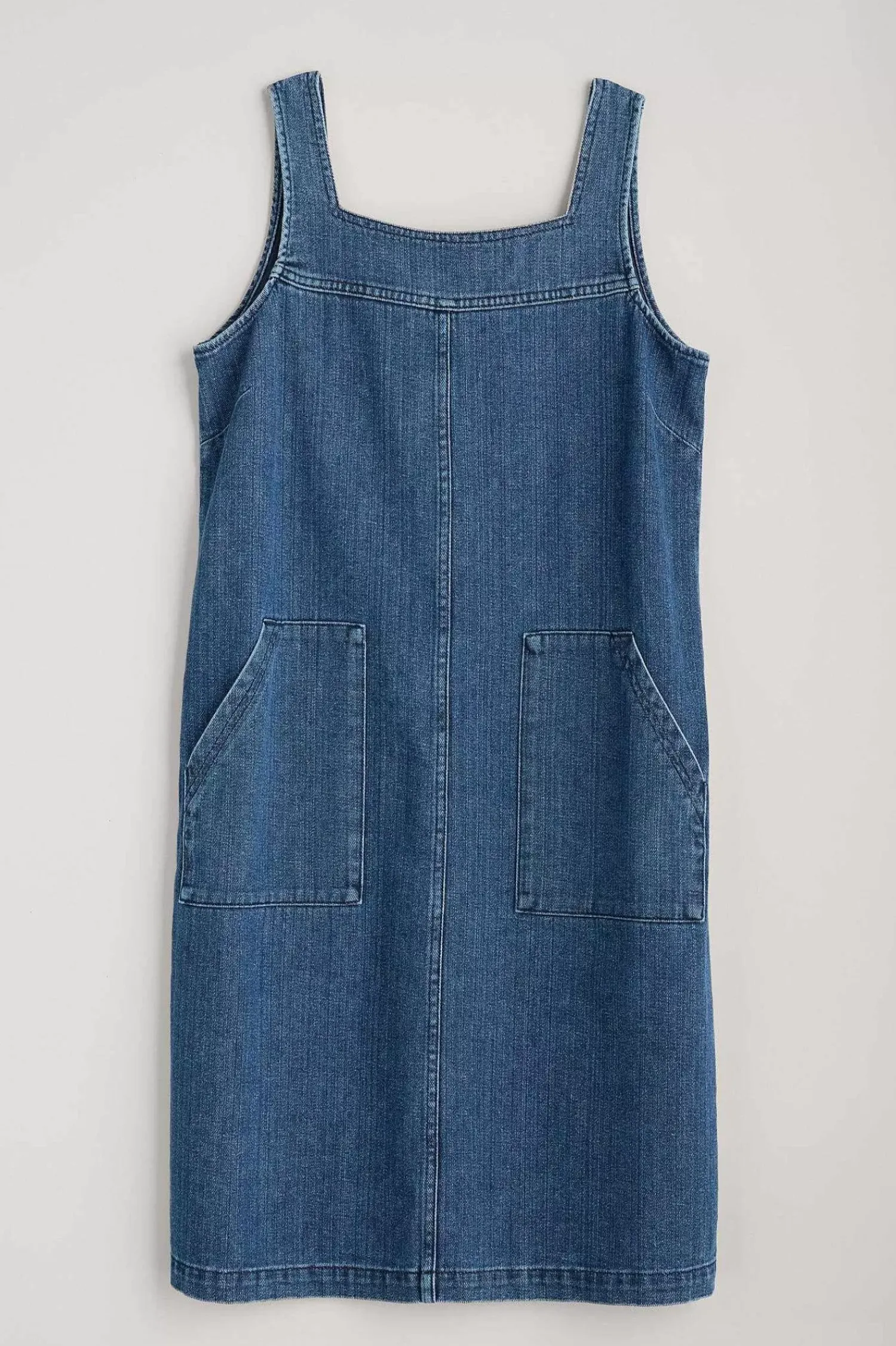 Dresses<Seasalt Cornwall Calican Denim Pinafore Dress Mid Wash Grain