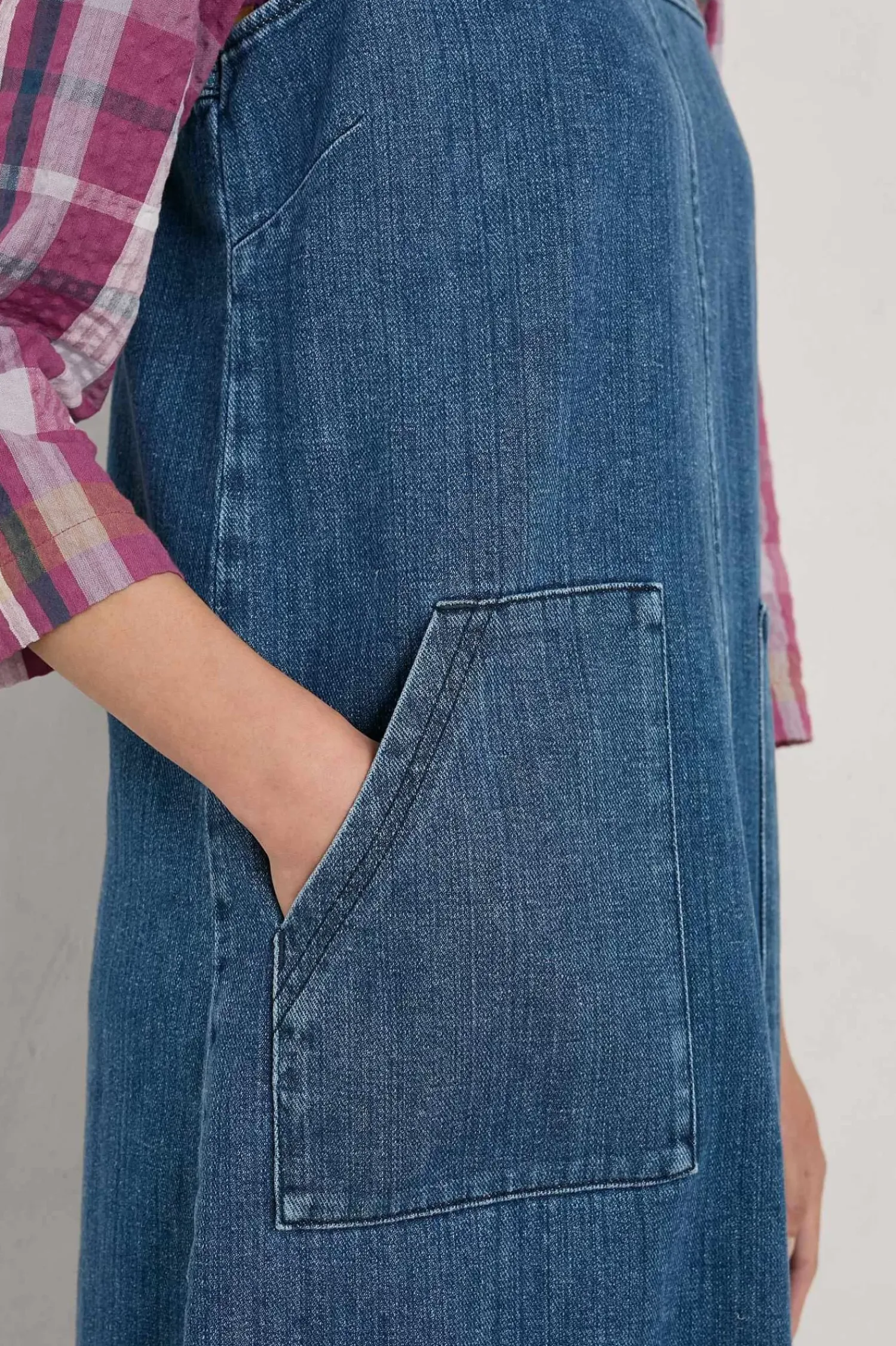 Dresses<Seasalt Cornwall Calican Denim Pinafore Dress Mid Wash Grain