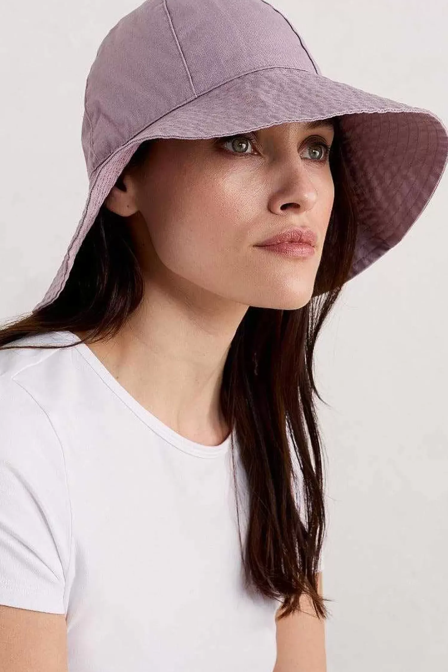 Hats<Seasalt Cornwall Celia Large Brimmed Sunhat Anemone Vintage Chalk