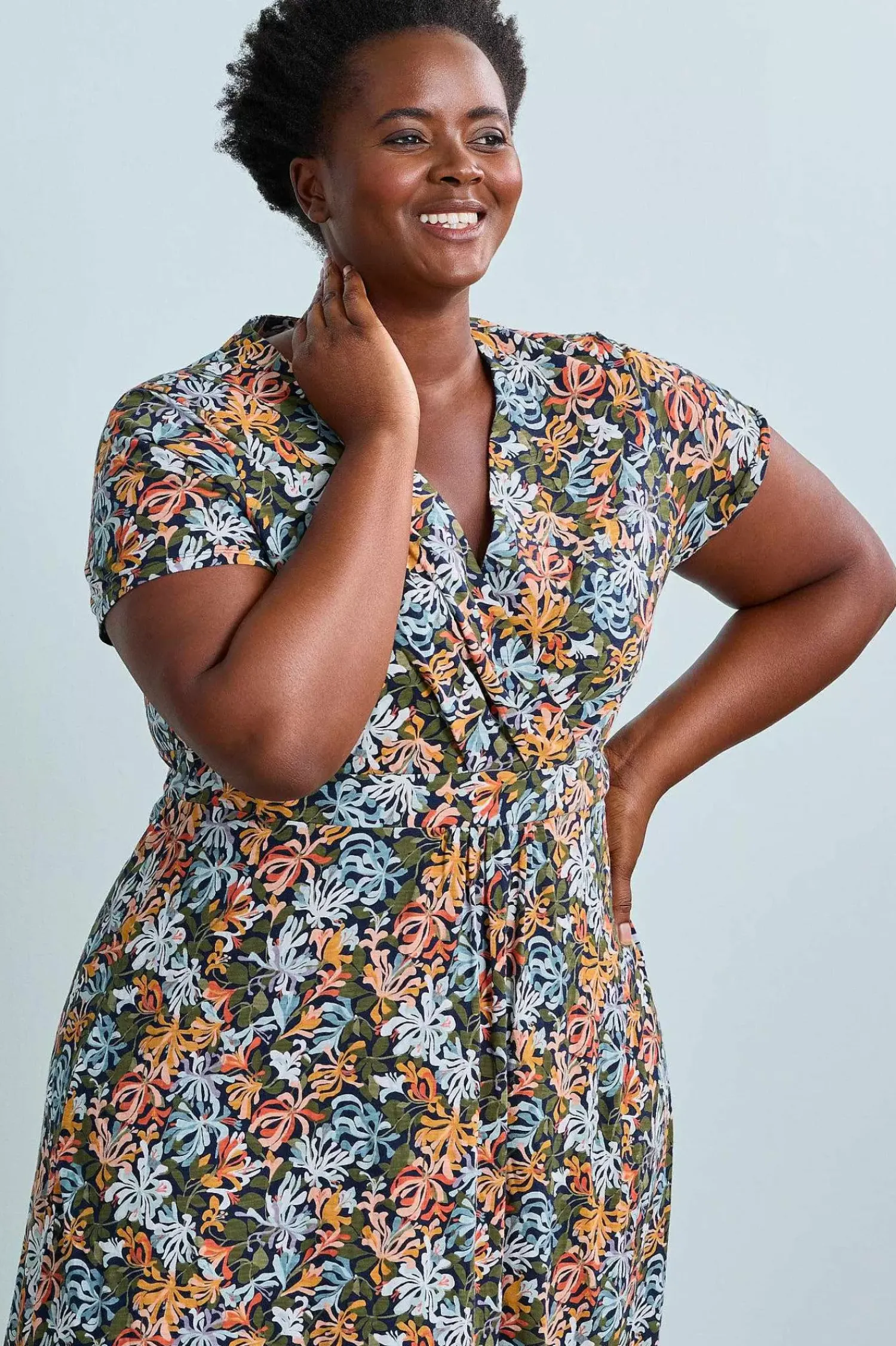 Dresses<Seasalt Cornwall Chapelle Jersey Dress (Gots) Honeysuckles Maritime