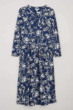 Dresses<Seasalt Cornwall Cladonia Long Sleeve Jersey Dress Cyclamen Marine Maritime