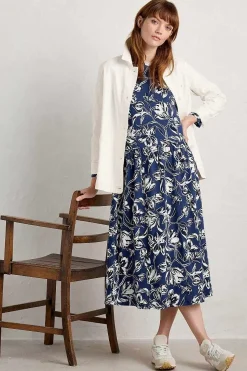 Dresses<Seasalt Cornwall Cladonia Long Sleeve Jersey Dress Cyclamen Marine Maritime