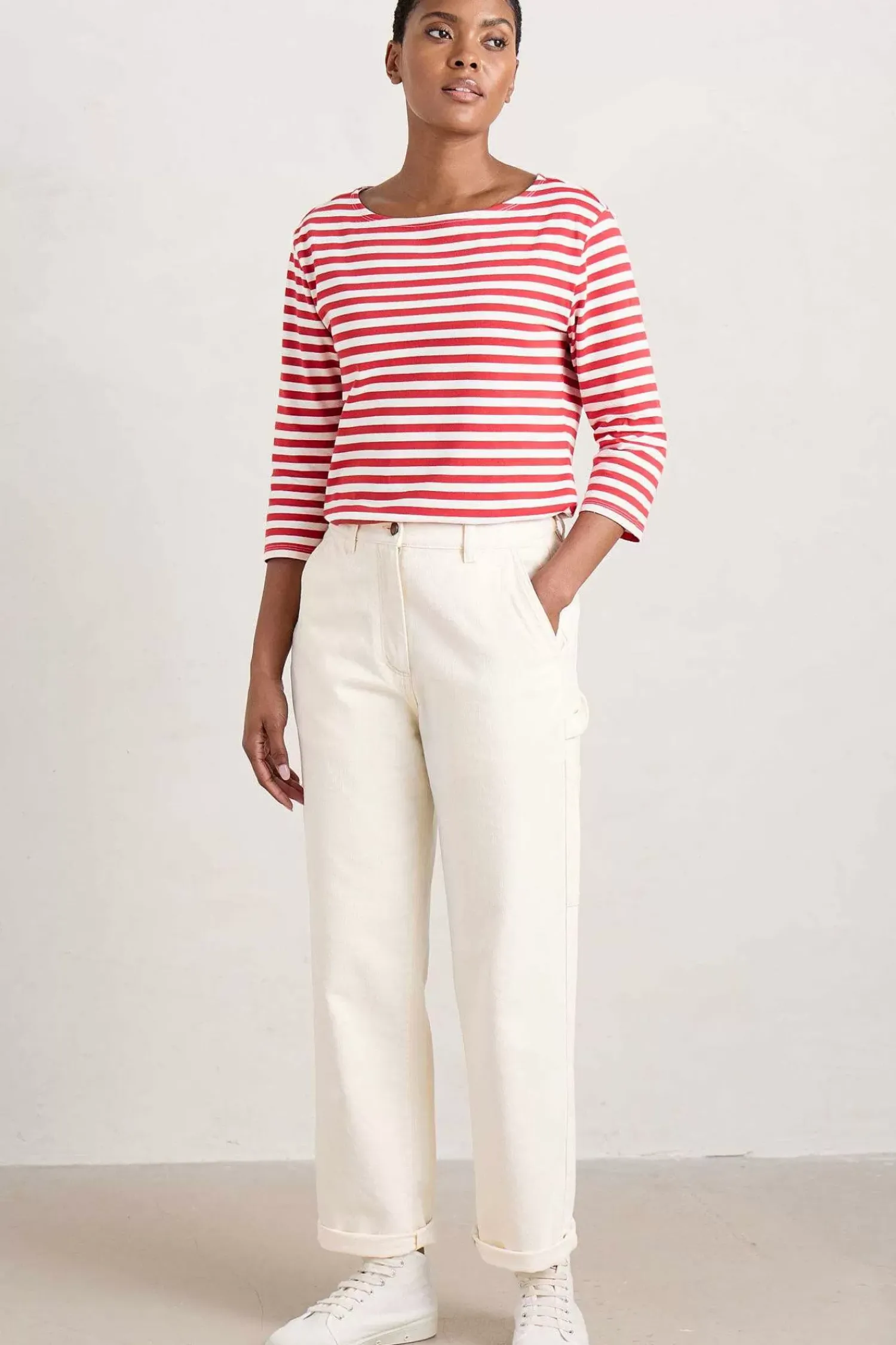 Trousers & Shorts<Seasalt Cornwall Cliff Picnic Straight Leg Jeans Ecru Twill Slub