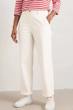 Trousers & Shorts<Seasalt Cornwall Cliff Picnic Straight Leg Jeans Ecru Twill Slub