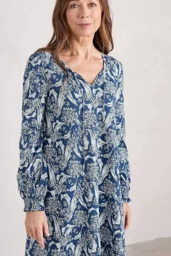 Tunics<Seasalt Cornwall Composition Organic Cotton Jersey Tunic (Gots) Woodland Garlic Marine Chalk