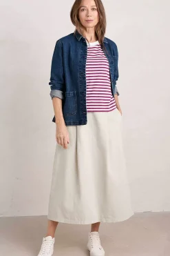 Tops<Seasalt Cornwall Copseland Striped Organic Cotton T-Shirt (Gots) Mini Cornish Chalk Cordial