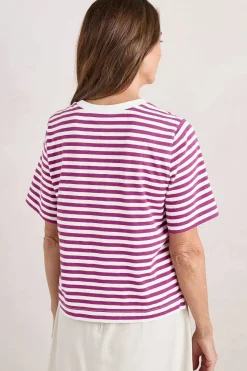 Tops<Seasalt Cornwall Copseland Striped Organic Cotton T-Shirt (Gots) Mini Cornish Chalk Cordial