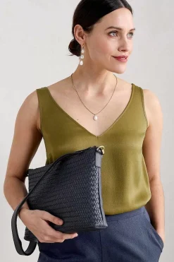 Bags<Seasalt Cornwall Cornelly Woven Leather Bag Maritime