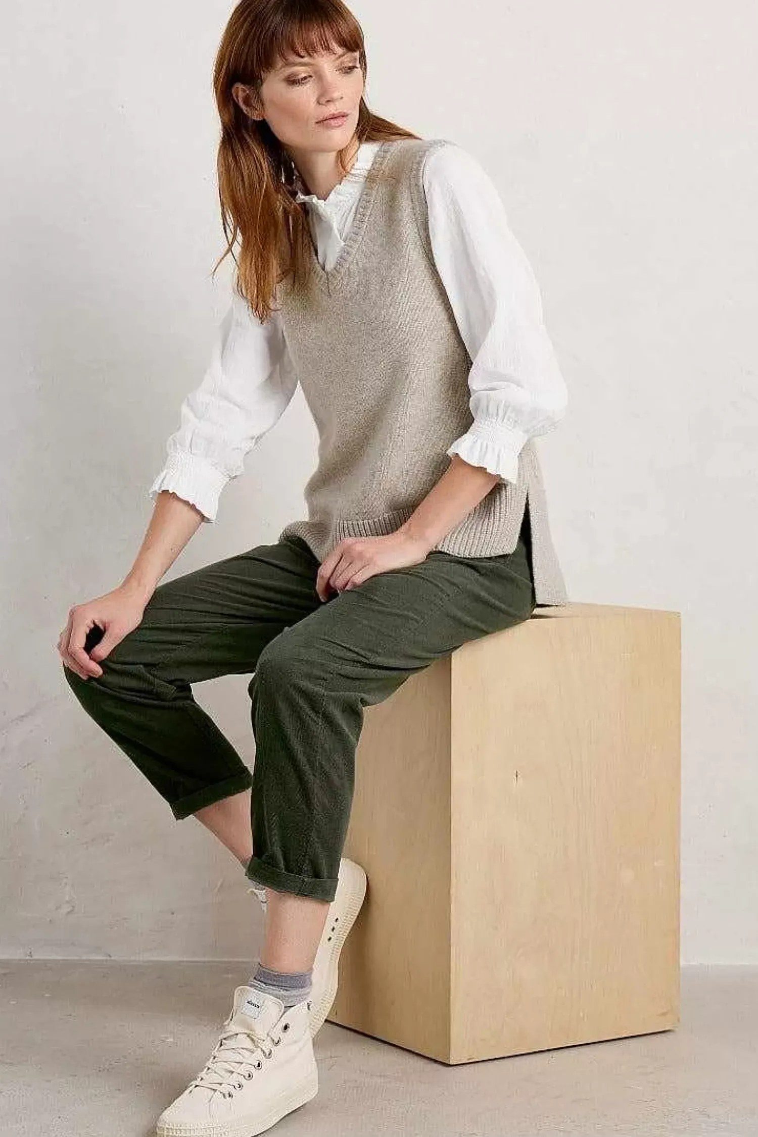 Knitwear<Seasalt Cornwall Coupling V-Neck Vest Aran