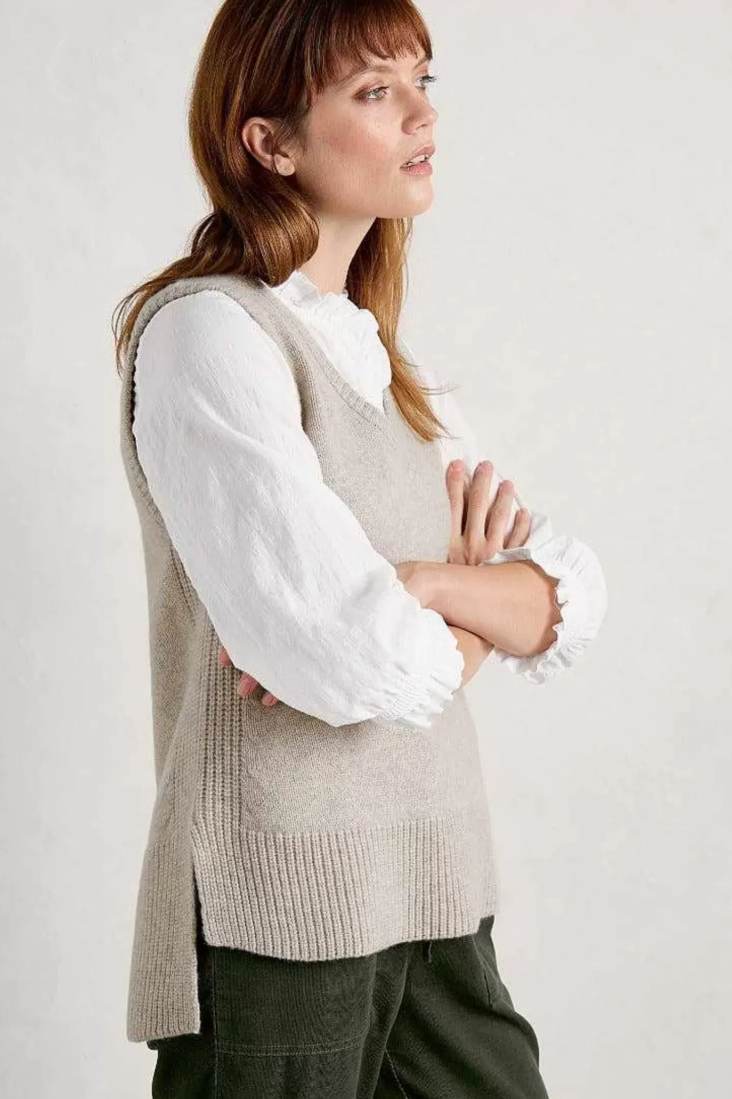 Knitwear<Seasalt Cornwall Coupling V-Neck Vest Aran