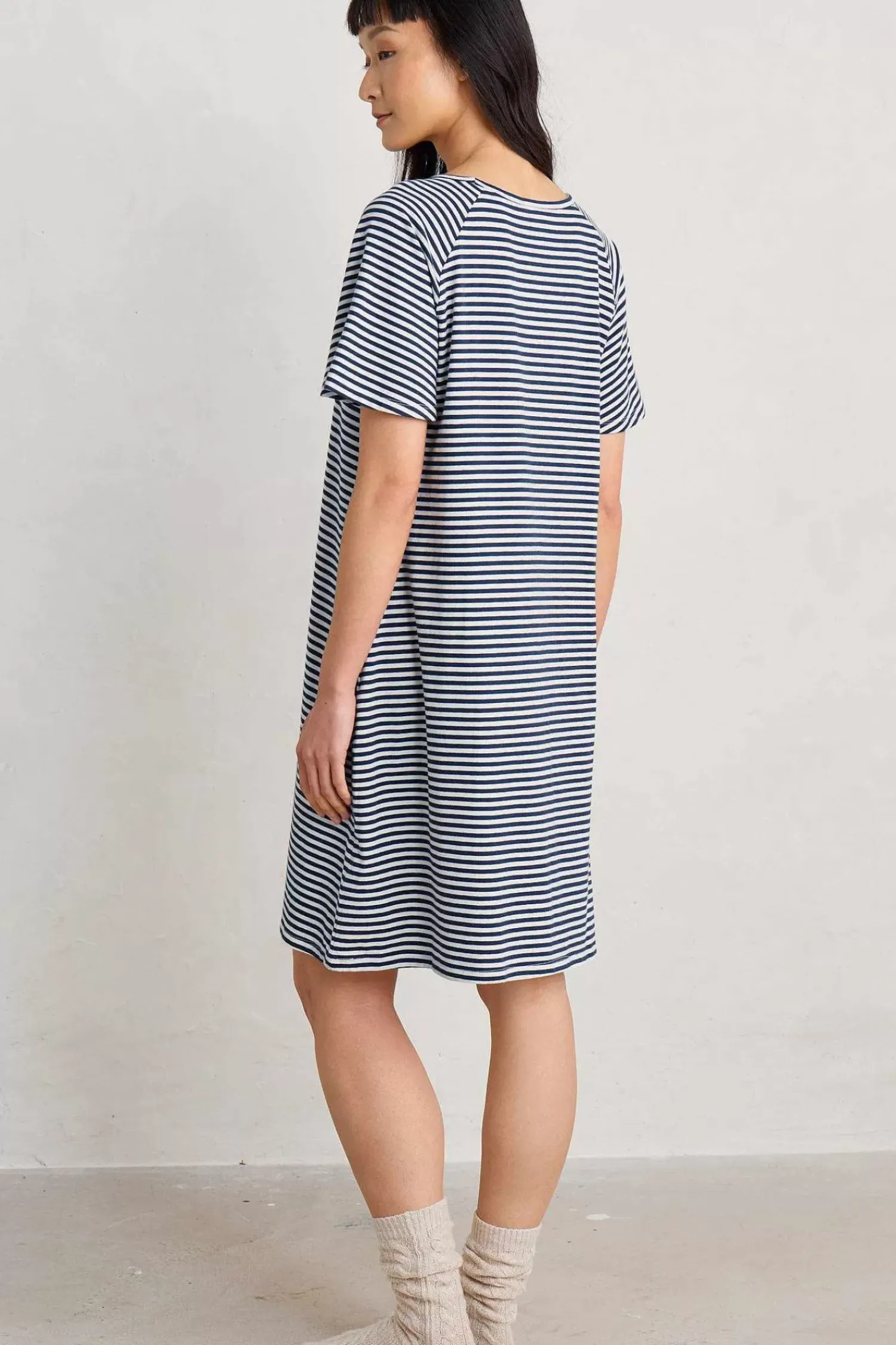 Nightwear<Seasalt Cornwall Day Star Jersey Nightdress Canvas Yacht Chalk