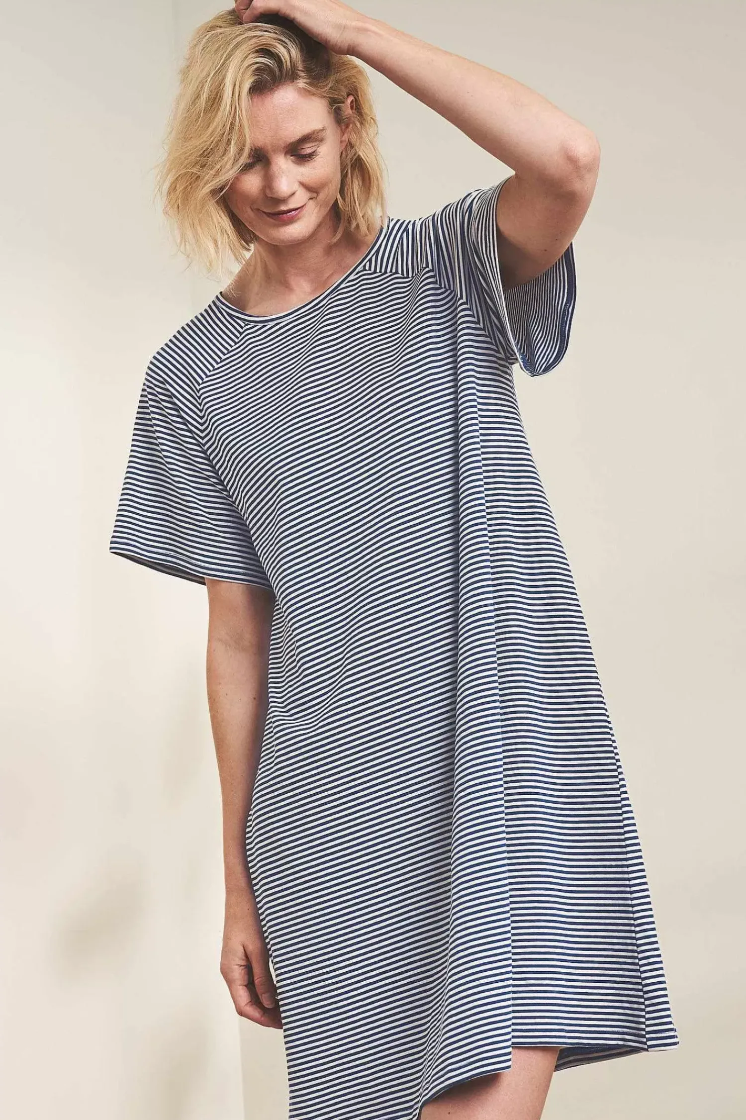 Nightwear<Seasalt Cornwall Day Star Jersey Nightdress Canvas Yacht Chalk