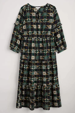 Dresses<Seasalt Cornwall Dearling Tiered Dress Folky Quilt Onyx