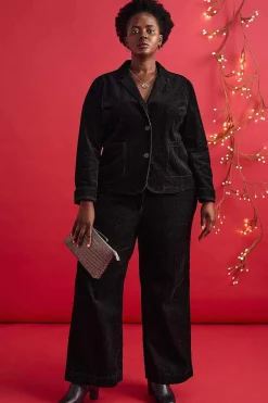 Trousers & Shorts<Seasalt Cornwall Dillwyn Wide Leg Cord Trouser Onyx