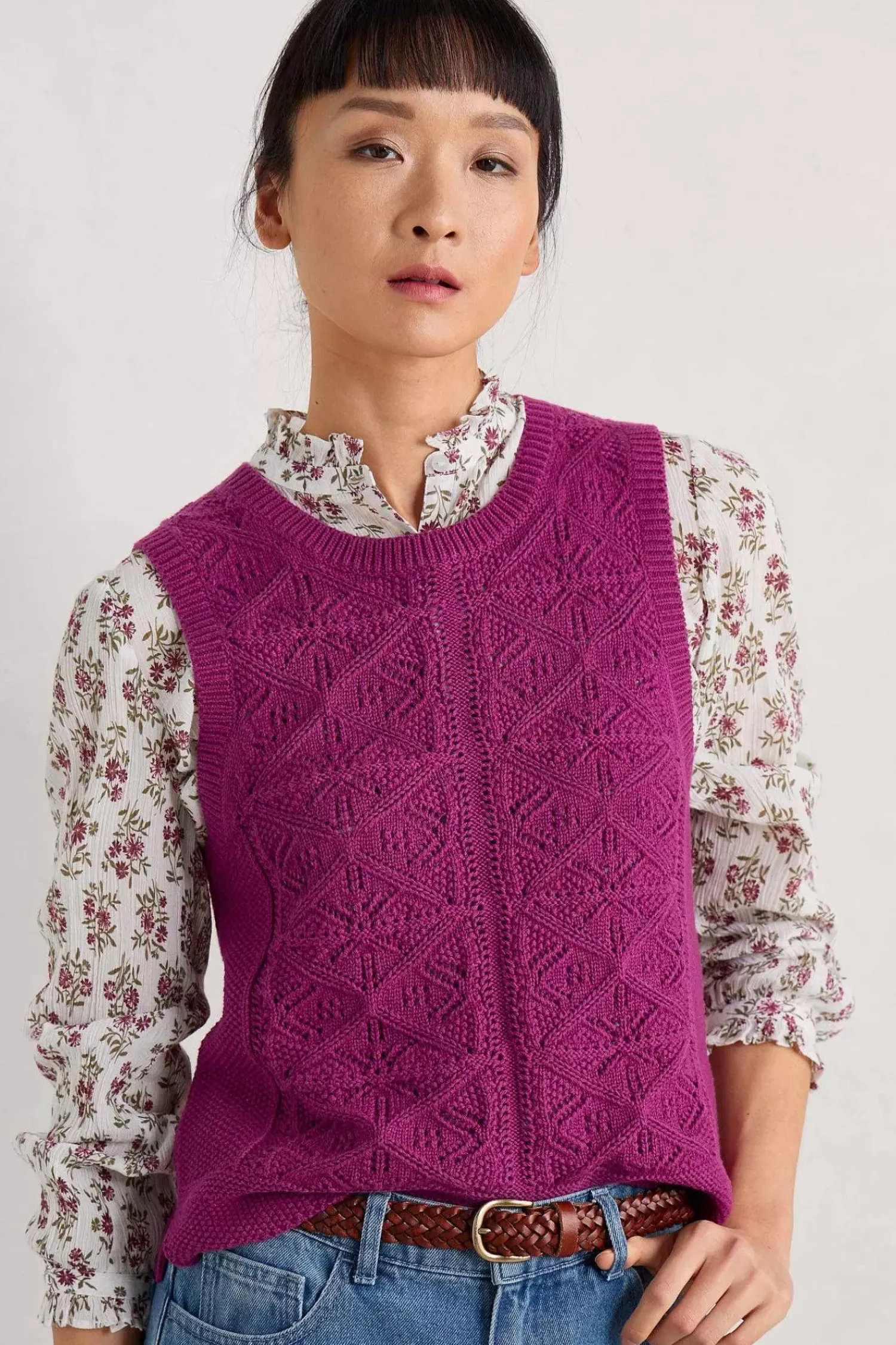 Knitwear<Seasalt Cornwall Doe Path Knitted Vest Cordial