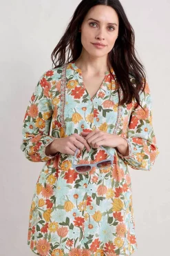 Tunics<Seasalt Cornwall Dragonfly V-Neck Tunic (Gots) Flowering Blooms Chalk