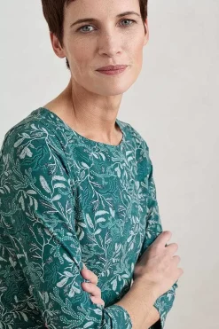 Tops<Seasalt Cornwall Easel 3/4 Sleeve Top Flowing Reeds Wreckage