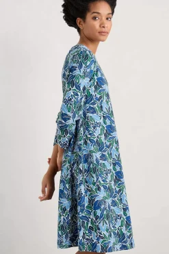Dresses<Seasalt Cornwall Ebb Flow Jersey Dress Painterly Leaves Copse