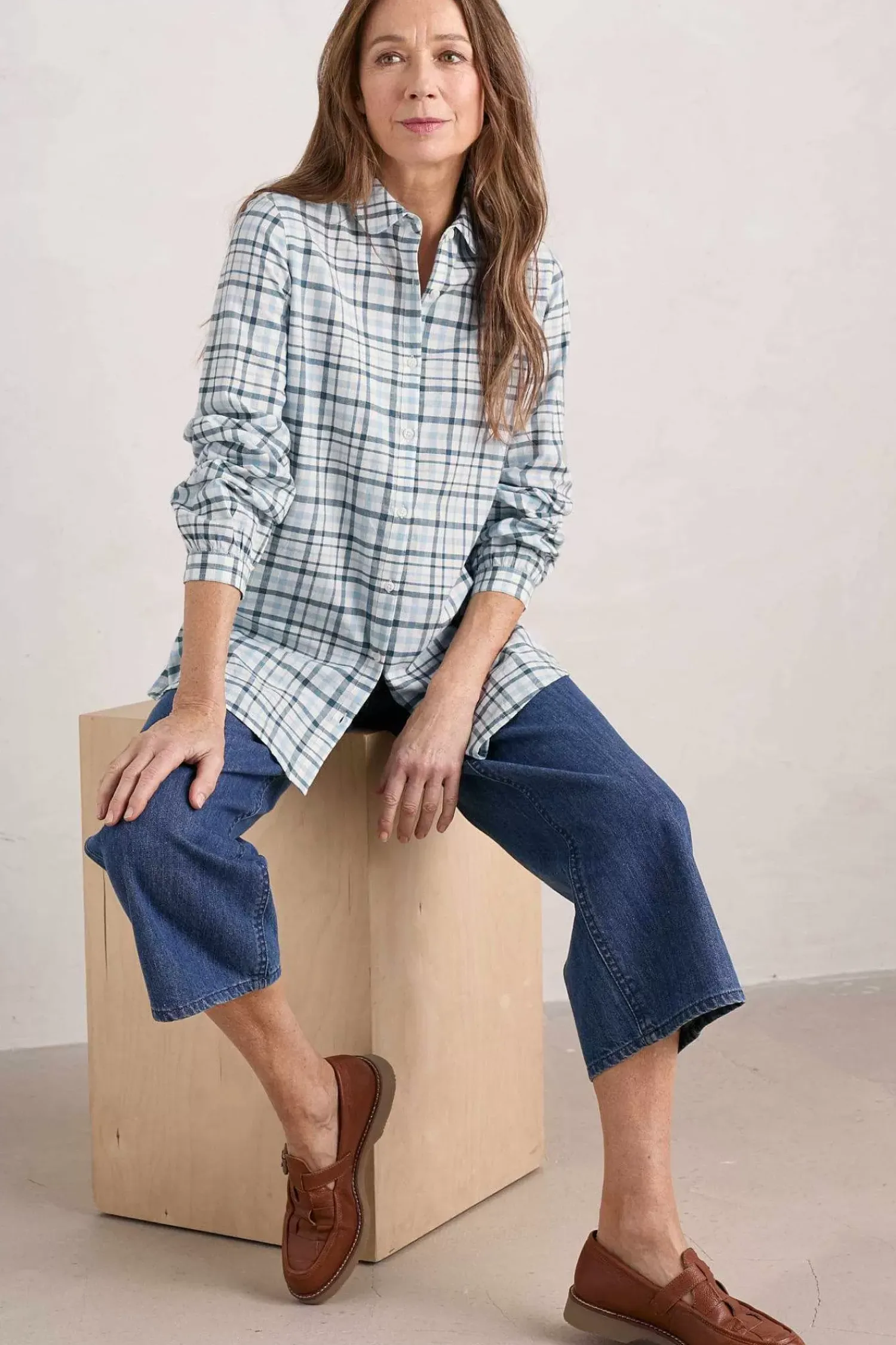 Tops<Seasalt Cornwall Ebb Tide Check Shirt Clover Blue Fog