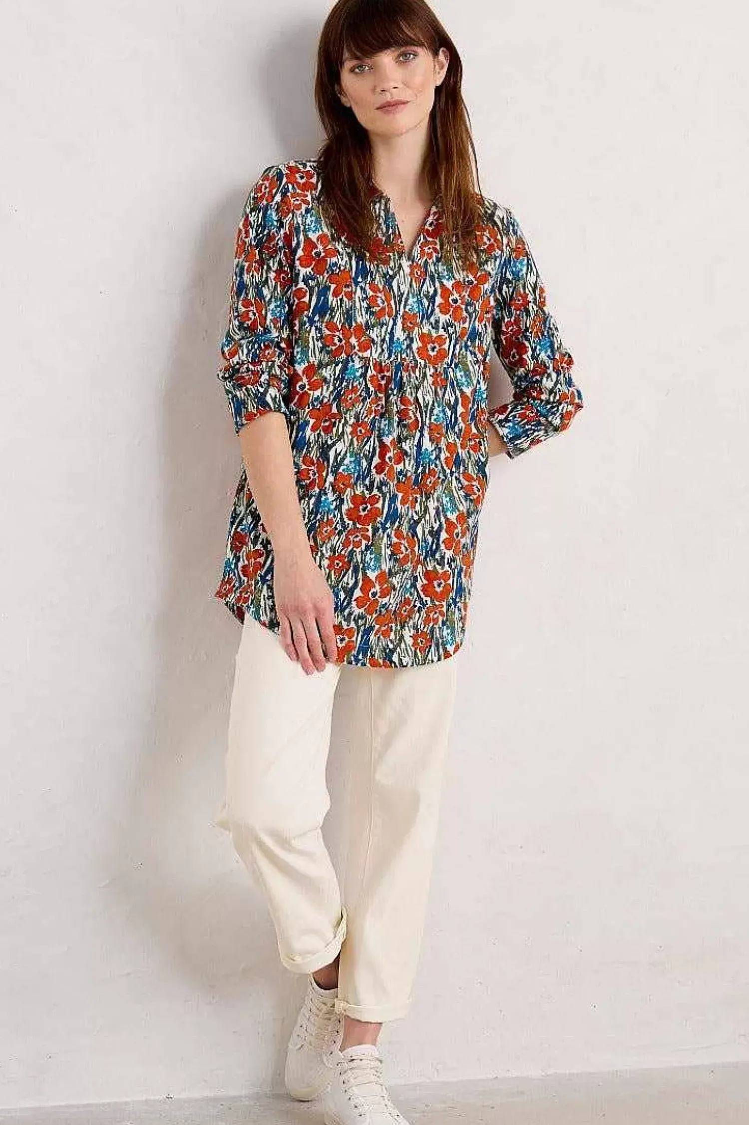 Tunics<Seasalt Cornwall Fal Water Printed Tunic Marsh Marigold Chalk