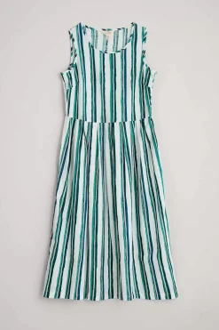 Dresses<Seasalt Cornwall Farley's Midi Dress River Stripe Chalk