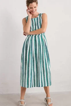 Dresses<Seasalt Cornwall Farley's Midi Dress River Stripe Chalk