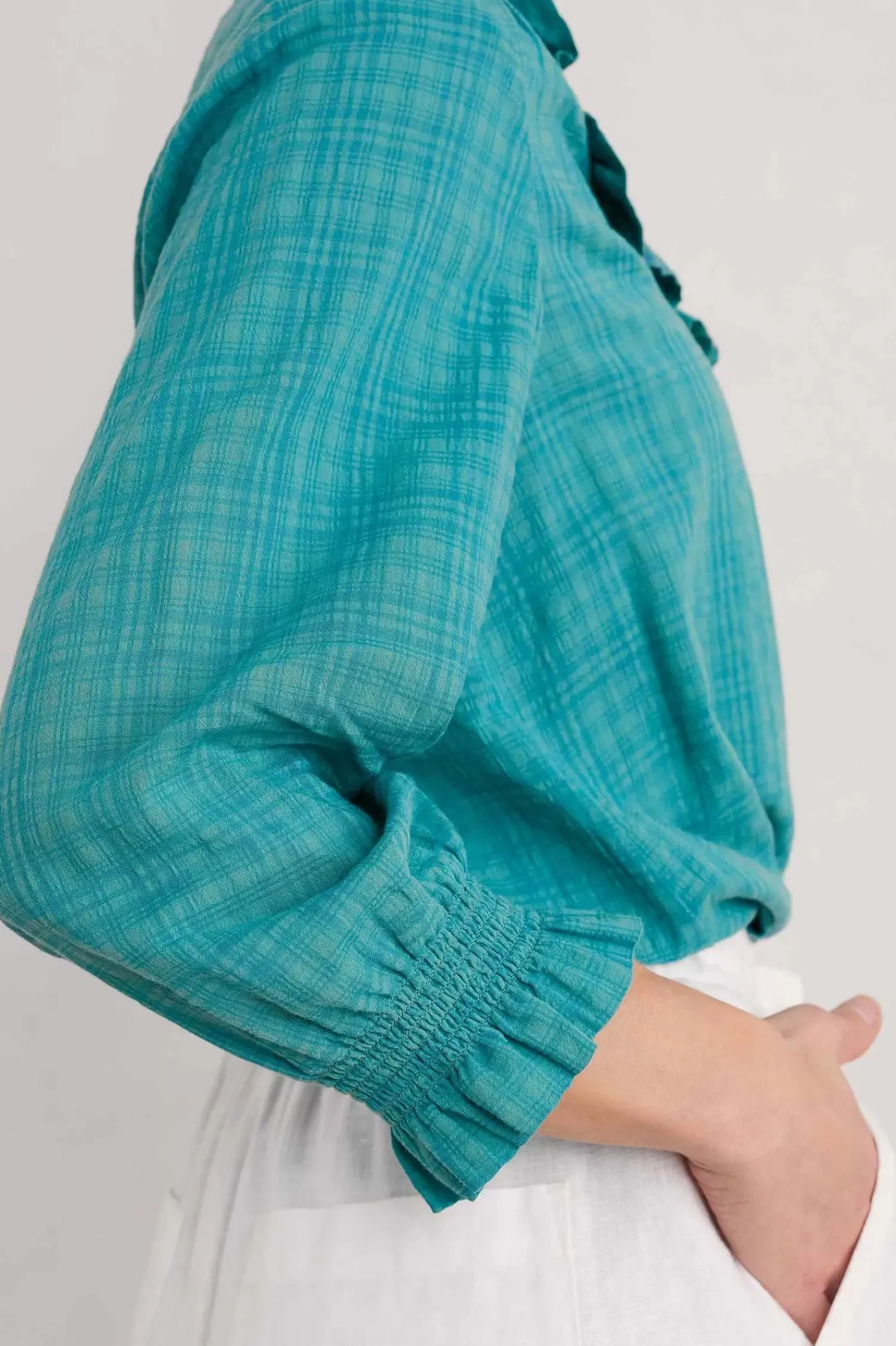 Tops<Seasalt Cornwall Feather Star Checked Top Tidepool