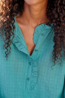 Tops<Seasalt Cornwall Feather Star Checked Top Tidepool