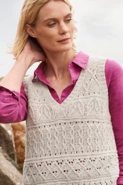 Knitwear<Seasalt Cornwall Feock Merino Blend V-Neck Knitted Vest Aran