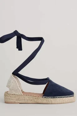 Shoes<Seasalt Cornwall Fern Path Suede Wedge Espadrilles Dark Night